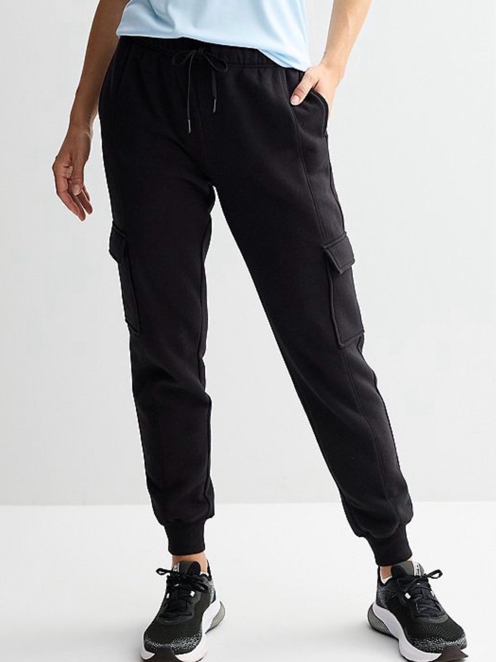 NWOT Tek Gear Black Cargo Jogger Pants, PL